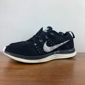 Nike Flyknit Lunar 1 Running Shoes Sneakers 554888-011 Black Size Womens 8 Used